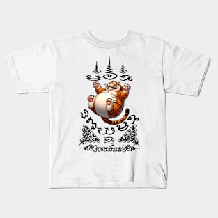 Thai Tattoo Parody "Sak Yant Tiger" Kids T-Shirt